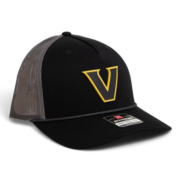 Vanderbilt Commodores Black 3D Snapback Trucker Rope Hat- Black/ Charcoal - Picture 1 of 3